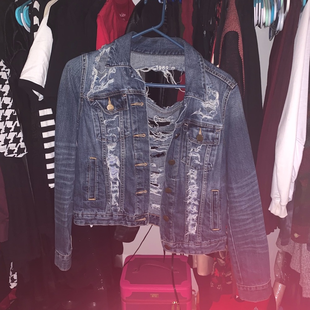 Gap Ripped Jean Jacket